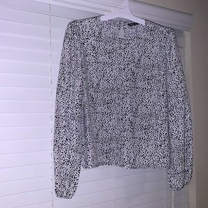 Dalmatian Print Long-Sleeved Blouse XL